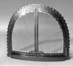 Ironwork / 'Kiva' Fireplace Screen Doors / Forged Steel & Tin
