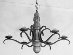 Ironwork / Forged Chandelier / Wood & Steel / Santa Fe, NM / Cerro Gordo Road