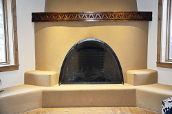 Ironwork / 'Kiva' Fireplace Screen / Forged Steel / Taos, NM / Blake Hotel