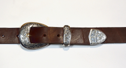 Belt Buckles / 3 Piece Ranger Set / Dark Patina & Texture / Silver 925