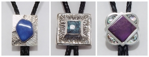 Three Bola Ties / Silver / Stones / © David Larson