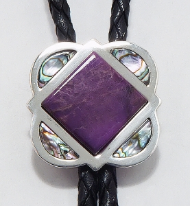 Bola Tie / Silver 925 / Sugilite / Shell / © David Larson