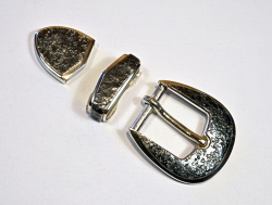 Buckle Set / 3 Piece Ranger Set / Dark Patina & Texture / Silver 925 / ©David Larson