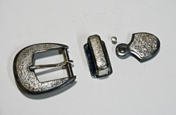 Buckle Set / 3 Piece Ranger Set / Dark Patina & Texture / Silver 925, 935 / ©David Larson