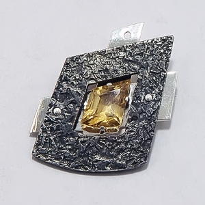 Pendant / Iron, Silver, Citrine