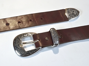 Buckle Set / 3 Piece Ranger Set / Dark Patina & Texture / Silver 925