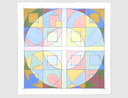 Circles Squares (Abstract Squares #1) 1991 / Oil Painting / ©David Larson