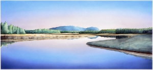 'Tidal Marsh near Mt. Desert Island #2' 2008 / watercolor / ©David Larson