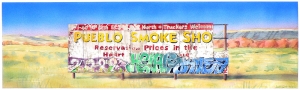 'Pueblo Smoke Shop #1' 2005 / watercolor ©David Larson