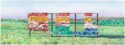 'Pueblo Smoke Shop #3' 2010 / watercolor / ©David Larson