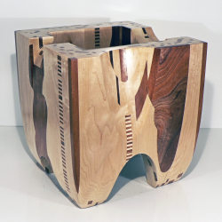 'Red on White' David Larson / 2008 / hardwood / 14" x 14" x 16"