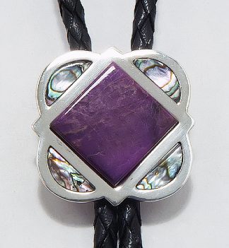 bola tie with sugilite and shell