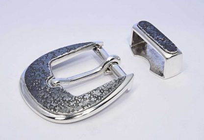 silver belt buckle set